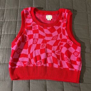 ASOS Red and Pink Patterned Sweater Vest